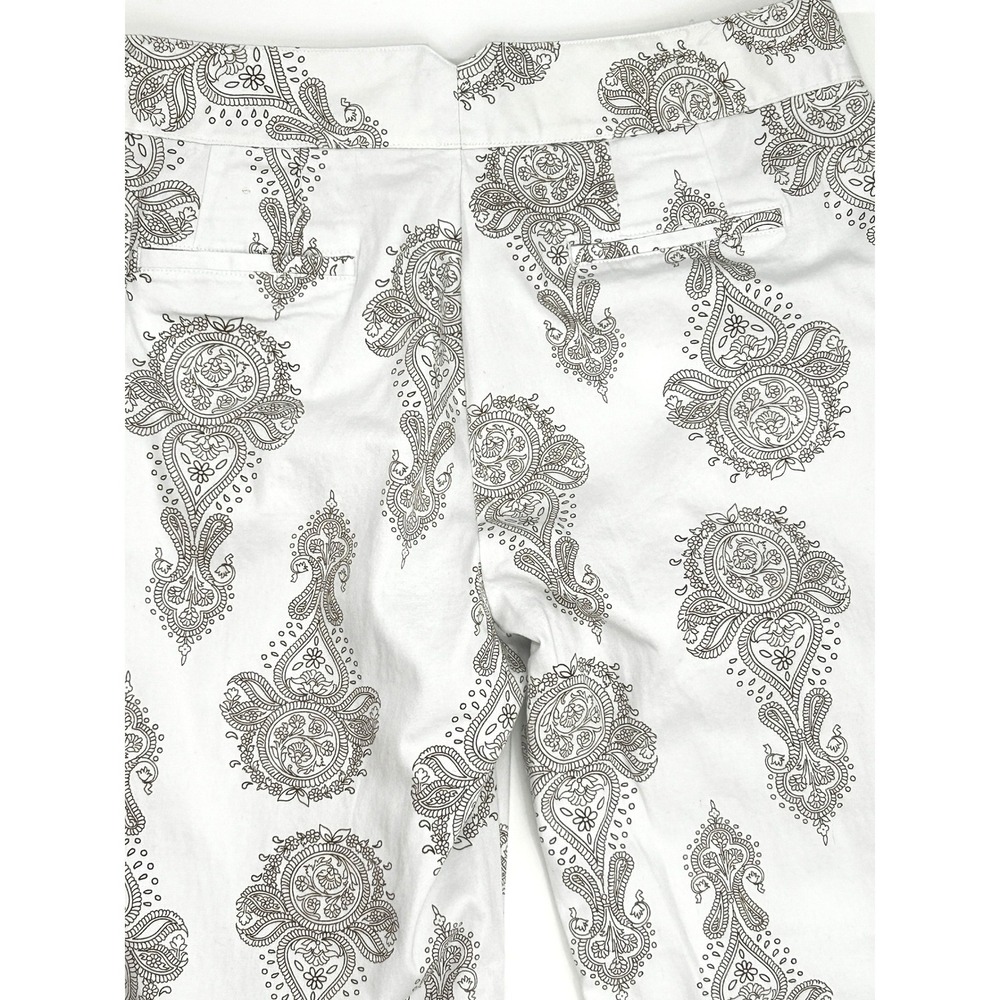 Dockers Stretch Paisley Print Cropped Pants Size 10 White Career quiet luxury - Picture 5 of 7